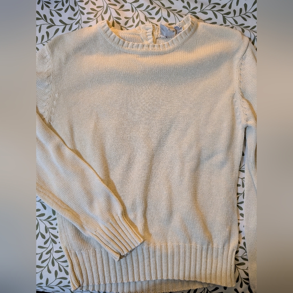 Cream Knit Cotton Sweater